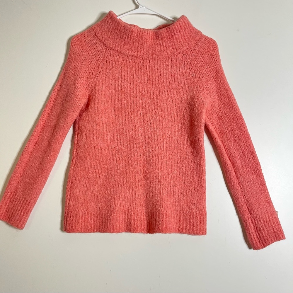 Moth Anthropologie pink knit off shoulder wool blend sweater